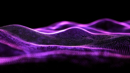 Wall Mural - purple abstract wave of particles