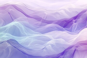 Fototapete - This image features soft, flowing waves in soothing shades of purple and blue, creating a tranquil and serene abstract representation reminiscent of gentle fabric.
