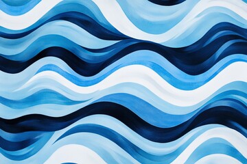 Fototapete - Abstract design showcasing wavy and flowing blue and white patterns, creating a sense of calm and rhythm, reminiscent of flowing water or gentle breezes.