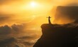 © Аrtranq - Woman Embracing Sunset on Cliff Edge Overlooking Ocean