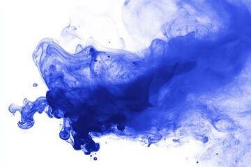 Poster - The smoke effect is blue on a white background. Stock.