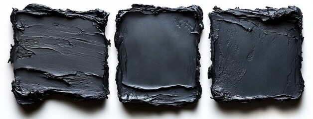 Brush stroke collection with grunge textures, rectangle frame, black dirty texture.