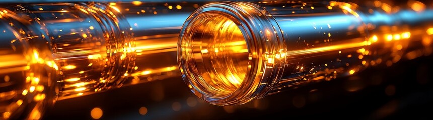 Leinwandbilder - Metal lighting beams in an abstract motion pattern. Perfect for technology, innovation, and modern design.