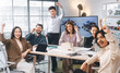 © dodotone - Professional business group of Asian men and women people in a corporate office