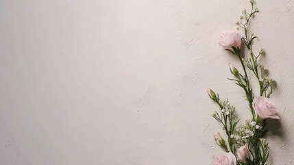 Aufkleber - A backdrop of white wooden boards and pink and white flowers