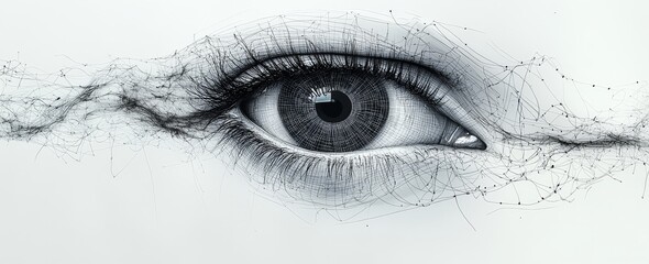 Leinwandbilder - Digital wiring mesh of a human eye, an illustration of the concept of digital reality, stock, or stock.