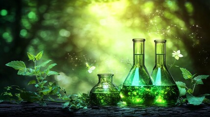 Aufkleber - Solid background in green chemistry processes for eco-friendly manufacturing.