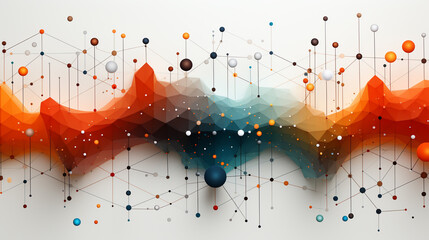 Wall Mural - data technology background. abstract background. connecting dots and lines on dark background. abstr