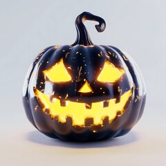 Jack o lantern glowing halloween pumpkin