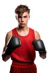 Canvas Print - Sporty person boxing punching.