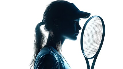 Attractive woman tennis player waiting for service at indoor court