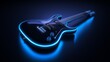 © mirifadapt - modern electric guitar with neon blue accents and a sleek design