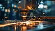 © acnaleksy - factory worker using a laser cutter to create precise shapes