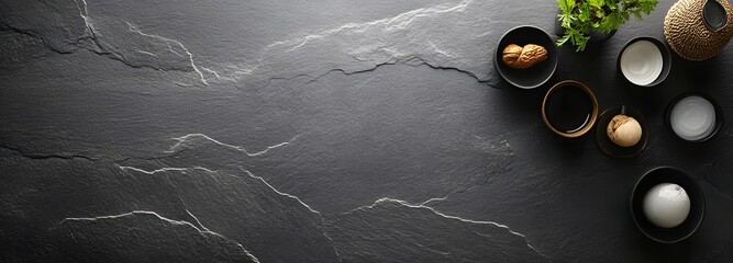 10. A dark slate surface with subtle textures, ideal for highlighting a bold product design