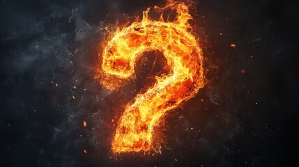 Wall Mural - Burning Question Mark Illustration