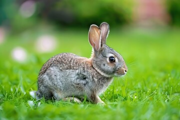 Poster - Gray rabit animal rodent mammal.