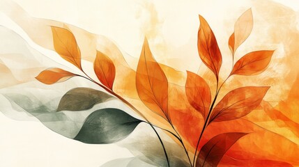 Poster - Abstract Autumn Foliage Illustration