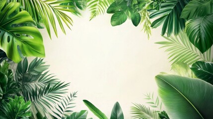 Poster - Tropical Greenery Frame Background