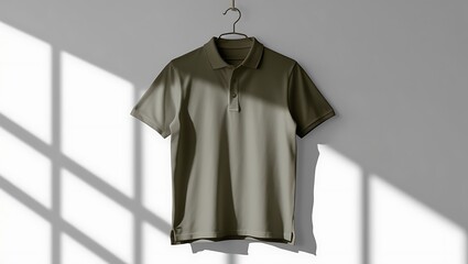 Realistic mockup of male polo shirt