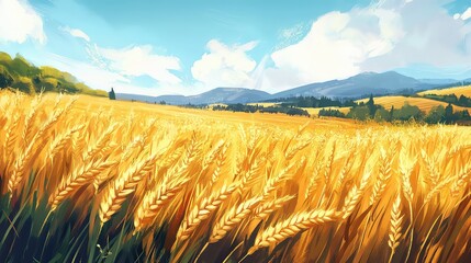 Beautiful Wheat Field, Generative AI