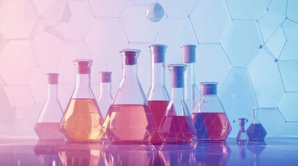 Wall Mural - laboratory glassware with gradient lighting