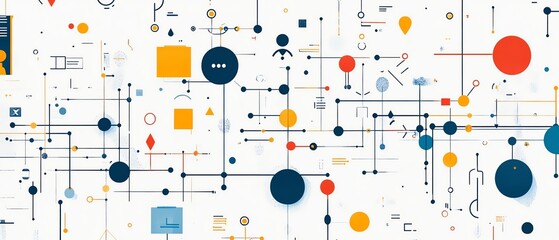 Poster - Intricate illustration of a messy organizational structure