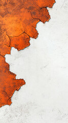 Poster - Textured abstract orange and white background with cracked surface for creative design projects