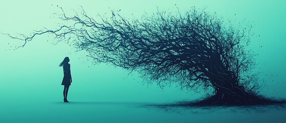 Poster - Visual metaphor for bad management, showcasing a chaotic decision tree with conflicting paths and entangled lines, symbolizing the challenges of unclear leadership