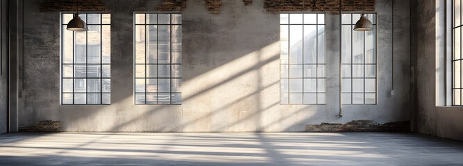 Wall Mural - 71. A minimalistic industrial backdrop with soft lighting, perfect for modern designs