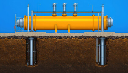 Aufkleber - Innovative underground gas processing facility with advanced technology for sustainable energy production