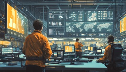 Fototapete - Artistic depiction of a big data integration scenario