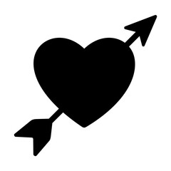 Heart arrow silhouette. Vector image