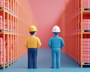 Poster - Exploring warehouse dynamics a look at construction workers in a storage facility setting