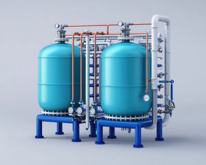 Aufkleber - Innovative industrial water treatment system featuring dual high-pressure tanks for optimal efficiency in modern facilities