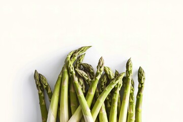 A bunch of asparagus spears isolated on white background