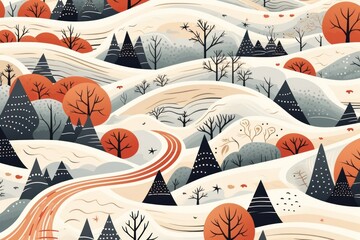 Wall Mural - Winter season pattern graphics nature.