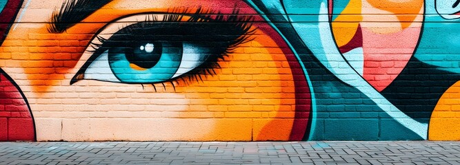 Wall Mural - 64. A vibrant street art background, adding a creative touch to the display