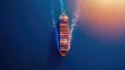 container ship in import export and business logistic , Shipping, Aerial view, Water transport, Shell Marine