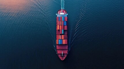 container ship in import export and business logistic , Shipping, Aerial view, Water transport, Shell Marine