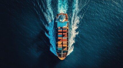 container ship in import export and business logistic , Shipping, Aerial view, Water transport, Shell Marine