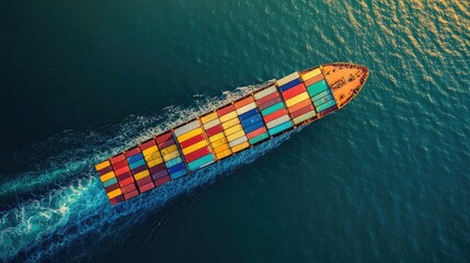 container ship in import export and business logistic , Shipping, Aerial view, Water transport, Shell Marine