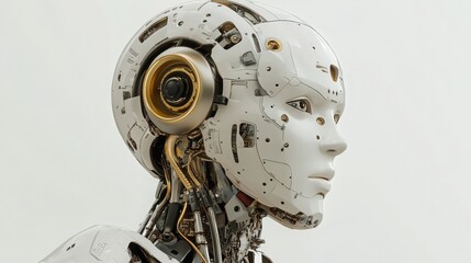 humanoid robot, neutral background, 16:9