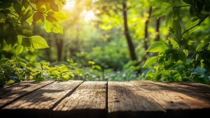 Wall Mural - Sunlit Forest Table