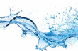 © Asif - Water wave isolated on a white background, water splash, blue water liquid, fresh, clean, and clear background,