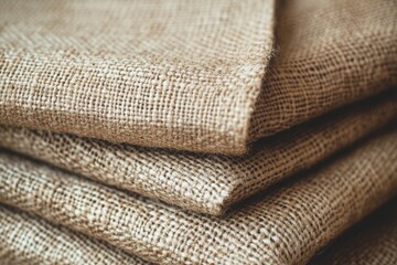 Canvas Print - Stacked layers of burlock cloth, versatile and multi-purpose fabric