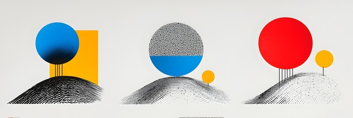 Aufkleber - Bold and Captivating Typographic Poster Design Featuring Bright Vibrant Colors and Striking Abstract Geometric Patterns and Shapes  Ideal for Advertising Branding or Creative Conceptual Backgrounds