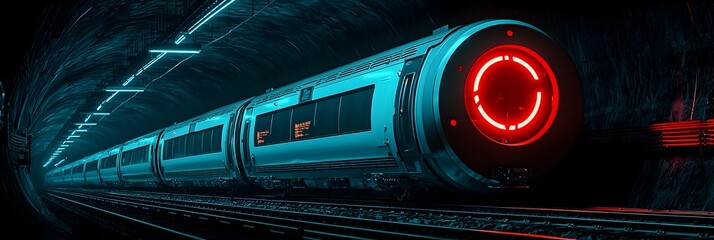 Fototapete - Captivating underground metro tunnels showcasing the innovative industrial design of modern transportation infrastructure  Featuring bold geometric patterns sleek concrete and steel structures