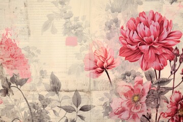 Poster - Red peony backgrounds pattern flower.