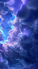 Wall Mural - Dramatic sky with colorful clouds, surreal