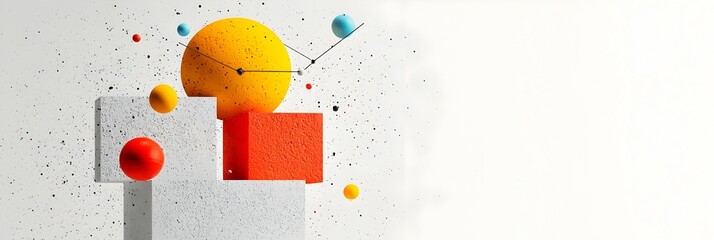 Leinwandbilder - Mesmerizing abstract geometric shapes floating in a serene 3D space creating a modern minimalist and visually captivating composition  The digital artwork evokes a sense of harmony elegance